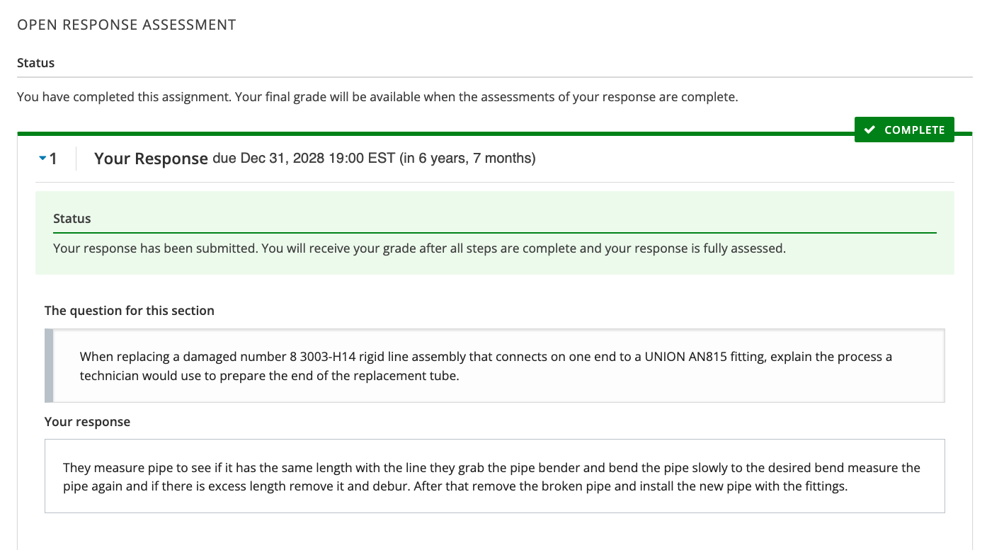 Viewing your submitted response – SkilRedi Support